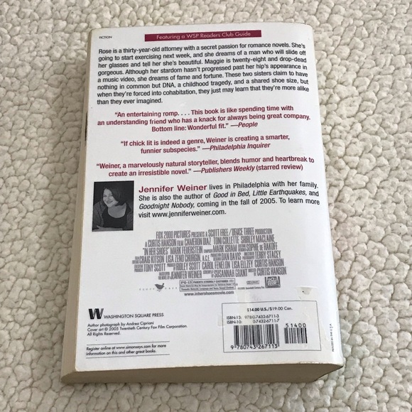 In Her Shoes Novel By Jennifer Weiner 
Smoke Free Home
Bundle & Save on Shipping - Picture 4 of 9